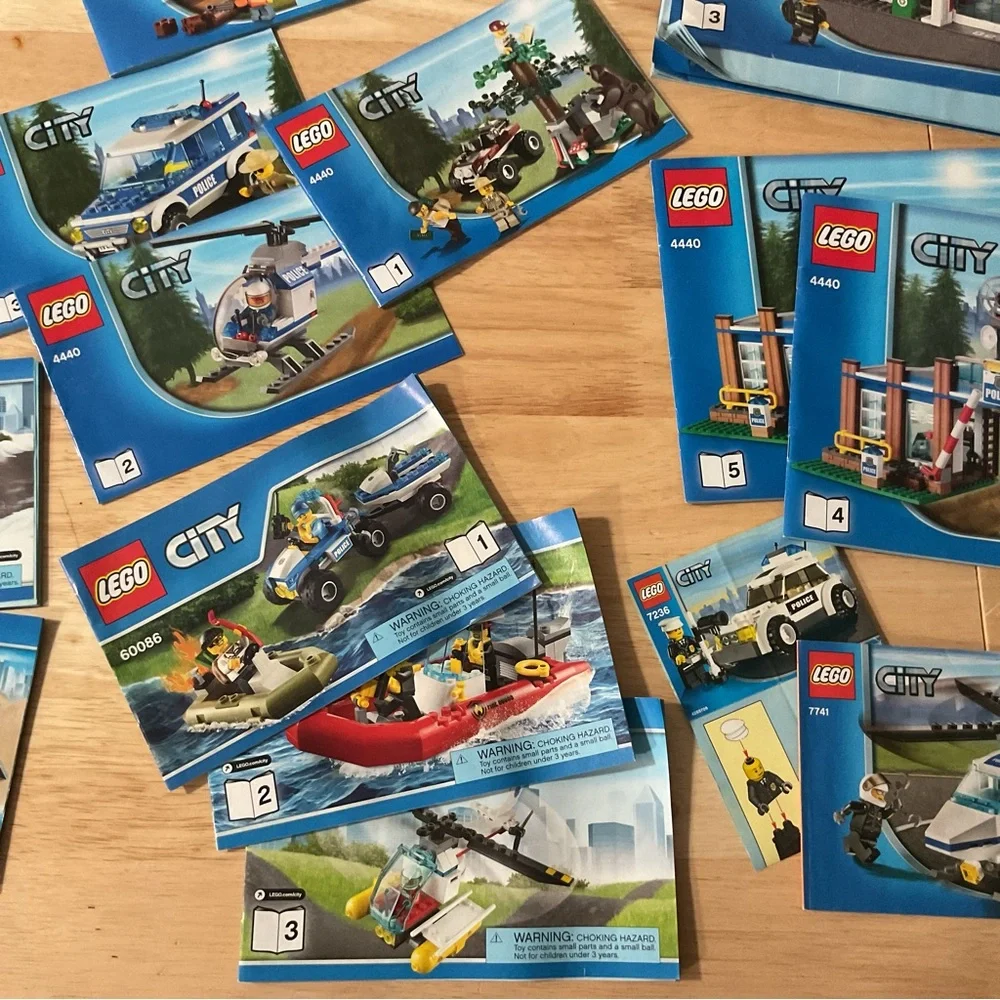 Lot x24 Lego City Instruction Manuals Only 7208 4440 60085  Police Fire Car Plow